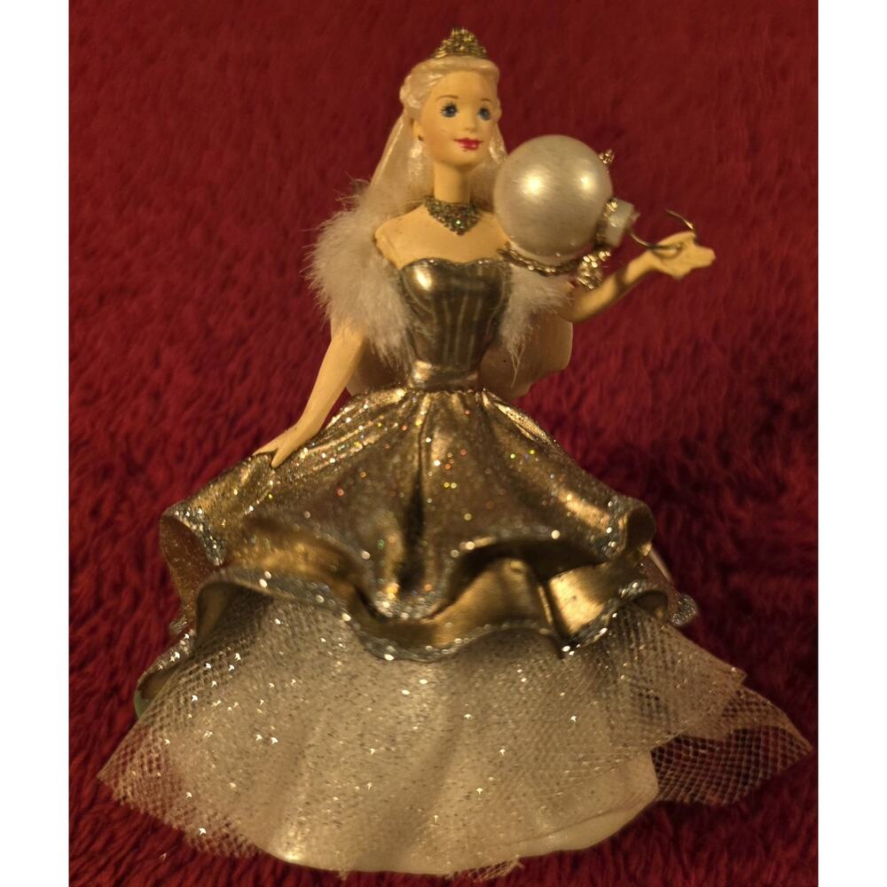 Hallmark Keepsake 2000 Celebration Barbie Ornament Gold Silver Gown No Box